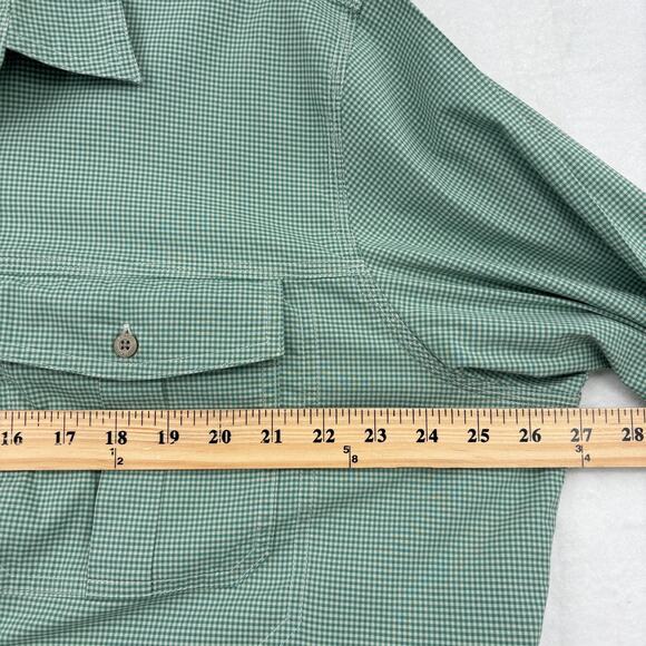 L L Bean Shirt Mens Size XL Green Plaid Button Down Slightly Fitted Long Sleeve - Picture 8 of 10